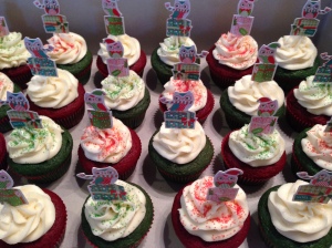 Red and Green Velvet Cupcakes